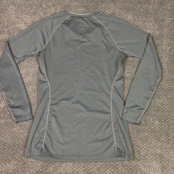 Nike Pro Combat Shirt Women's Large Gray Fitted Compression Gym Running Dri-Fit - Picture 4 of 9